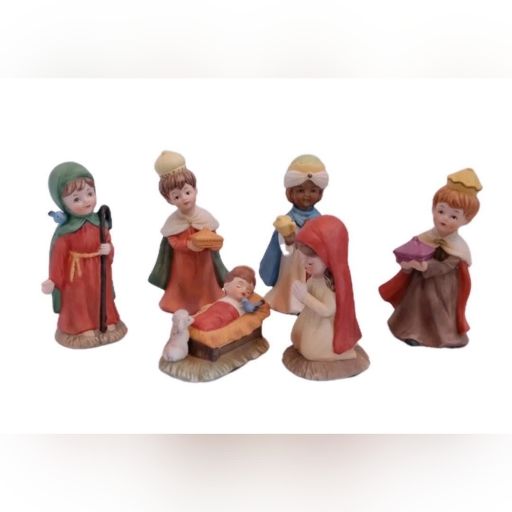 1980's Vintage Lefton Children's Nativity Set